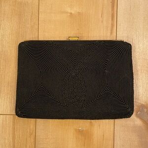 Black Vintage Textured Clutch